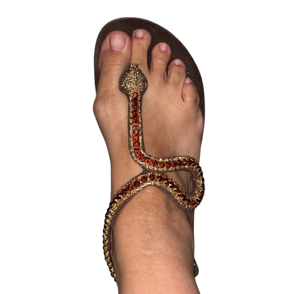 Bata Snake Thong Sandals Italian Made Size 39 - Picture 13 of 16